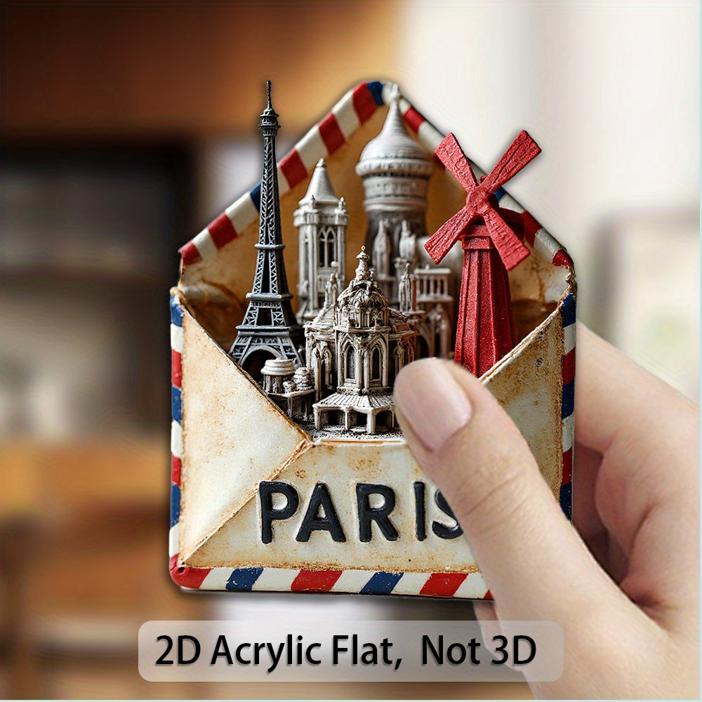 TEMU 2D Flache Oberfläche, 1 Stück Umschlag Kühlschrank Magnetischer Dekorativer Aufkleber Kühlschrankaufkleber Leuchtende Farben Langlebig Nicht