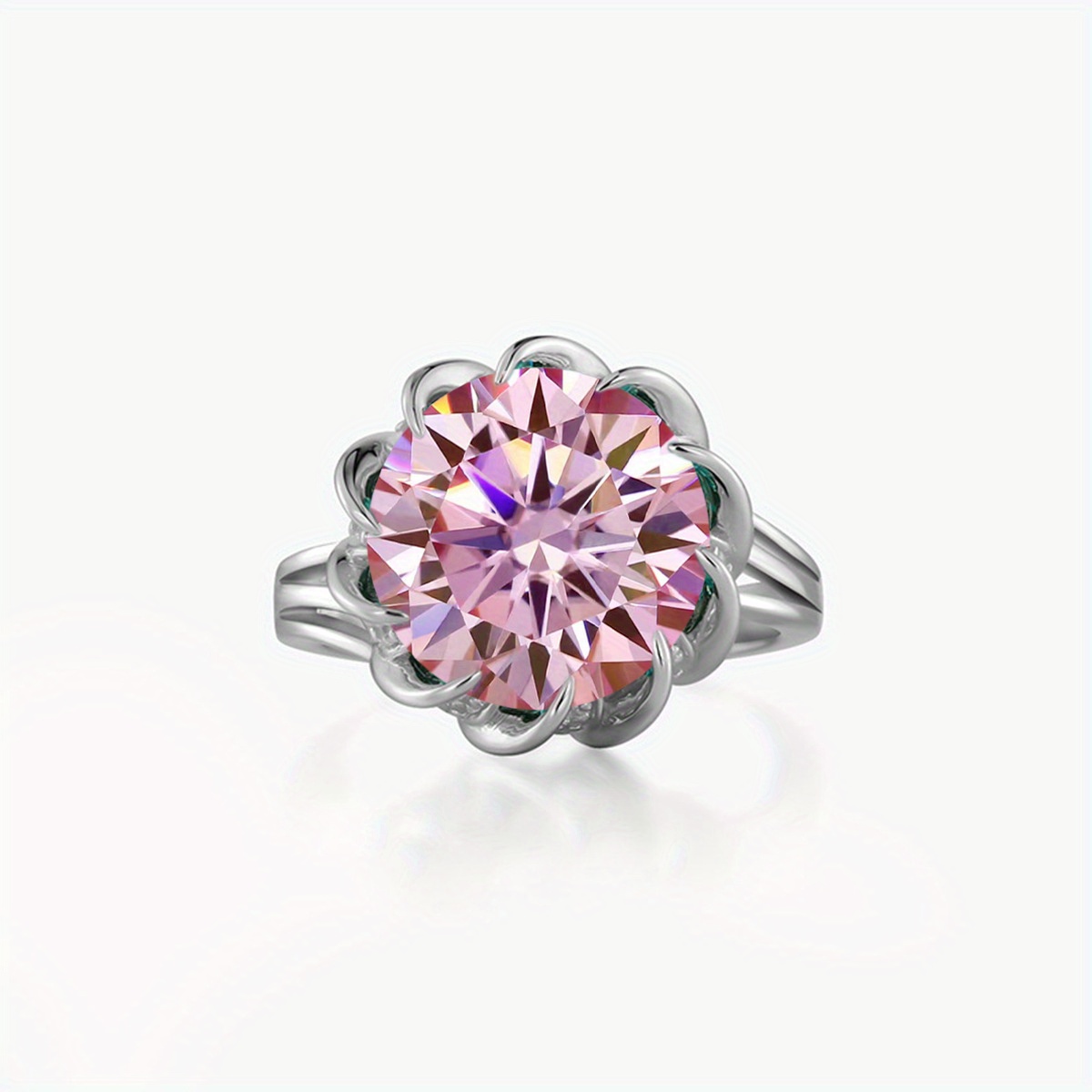 Moissanite S925 Silver Lotus Wedding Ring