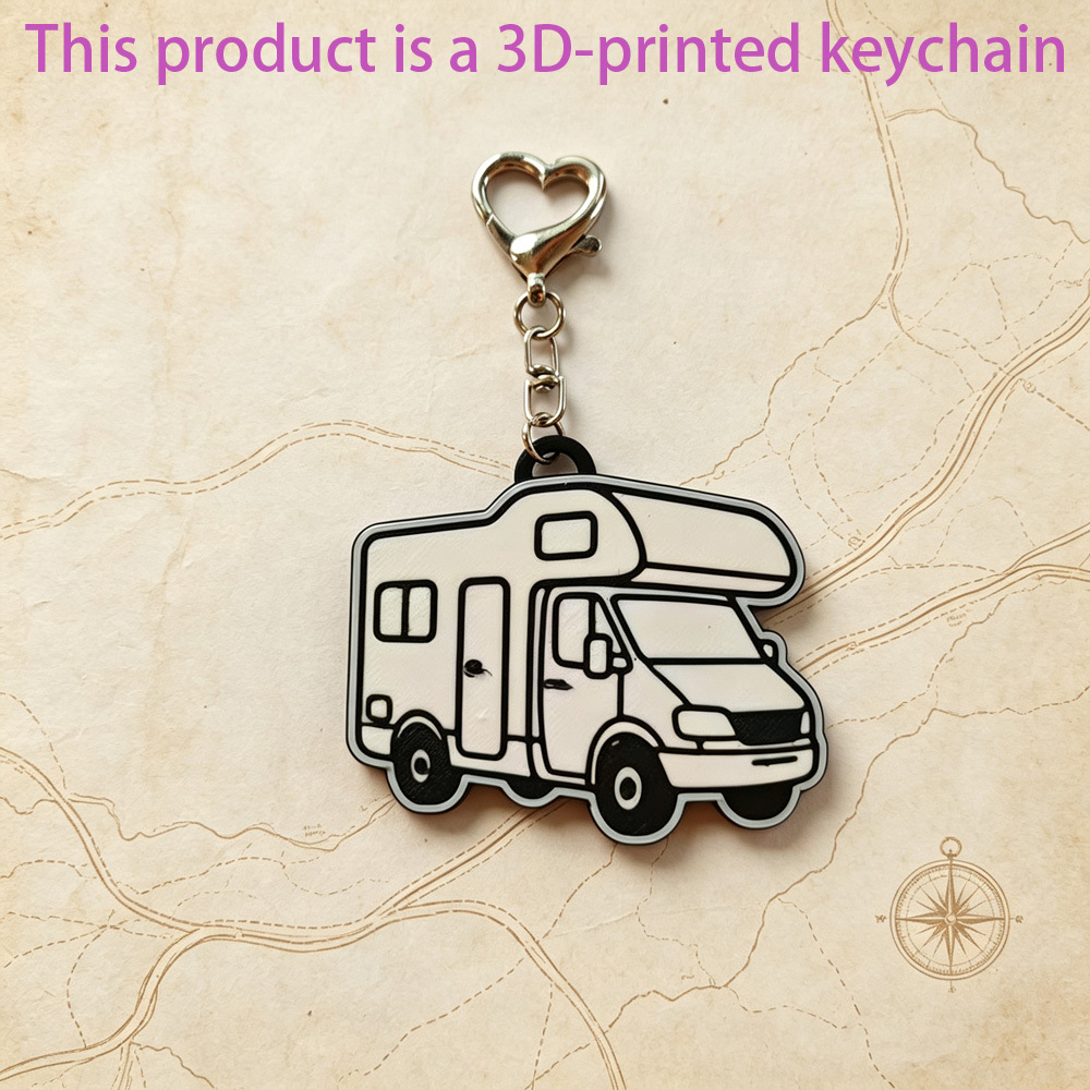 TEMU 1pc 3d Printed, Meticulously Designed Rv Keychain, Suitable For Car Keys, Keys, Holiday Gifts, And Four-. Unisex, A Perfect Gift For , Family,