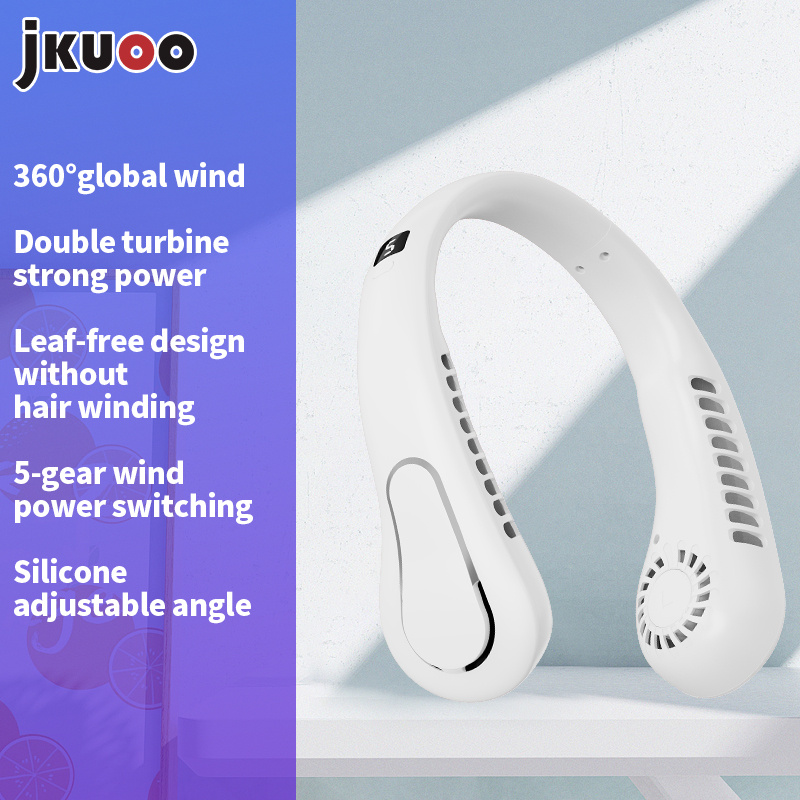Image of Portable Neck Fan Bladeless Wearable Personal Fan 5 360° Cooling Rechargeable Usb Quiet Powerful Airflow Lightweight Cooling Fan For Outdoor Office Summer Gift Must-haves Long Air Conditioner
