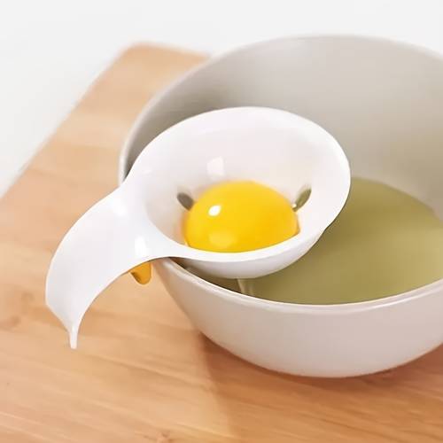 2pcs Elegant White Plastic Egg Yolk & Protein Separators with Feather Accents - Dual- for Mess-Free Cooking, Baking, & Mayonnaise - Kitchen Gadgets for , for Yolk, Cooking Accessory, Stylish Kitchenware, Durable Kitchen Tool