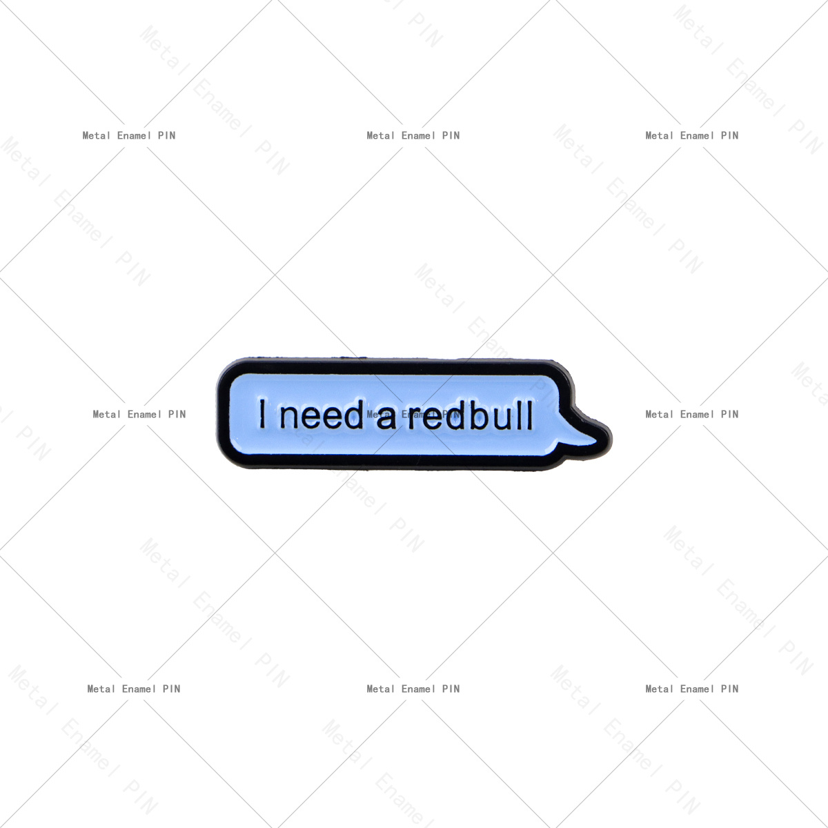 1pc "i Need A Redbull" Enamel Pin Funny Text Bubble Brooch Lapel Pin For Backpacks & Jackets