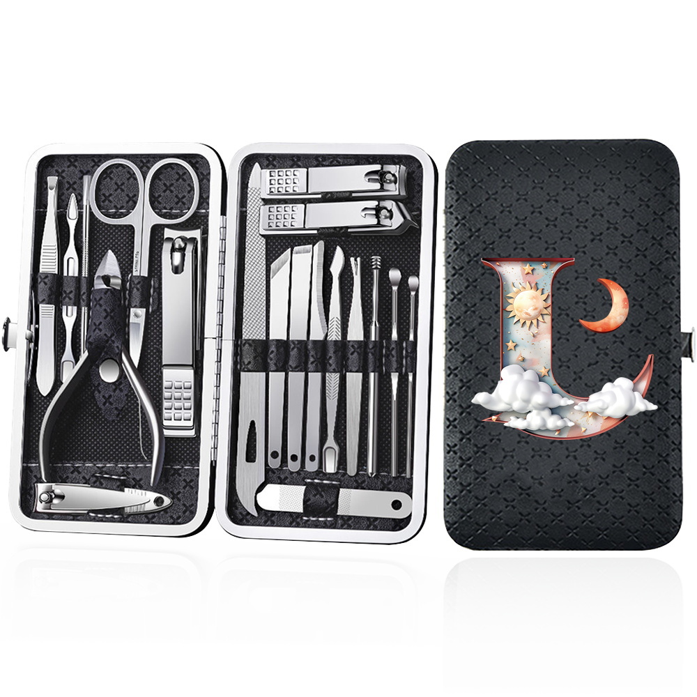 19pcs Portable Nail Clipper Set with Storage Box