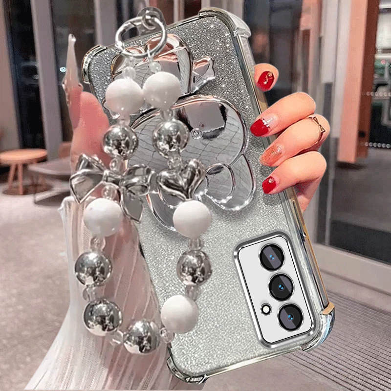 TEMU Étui de téléphone : Étui de téléphone compatible avec for Samsung A17 avec support de dessin , de maquillage, coque souple -chute à paillettes