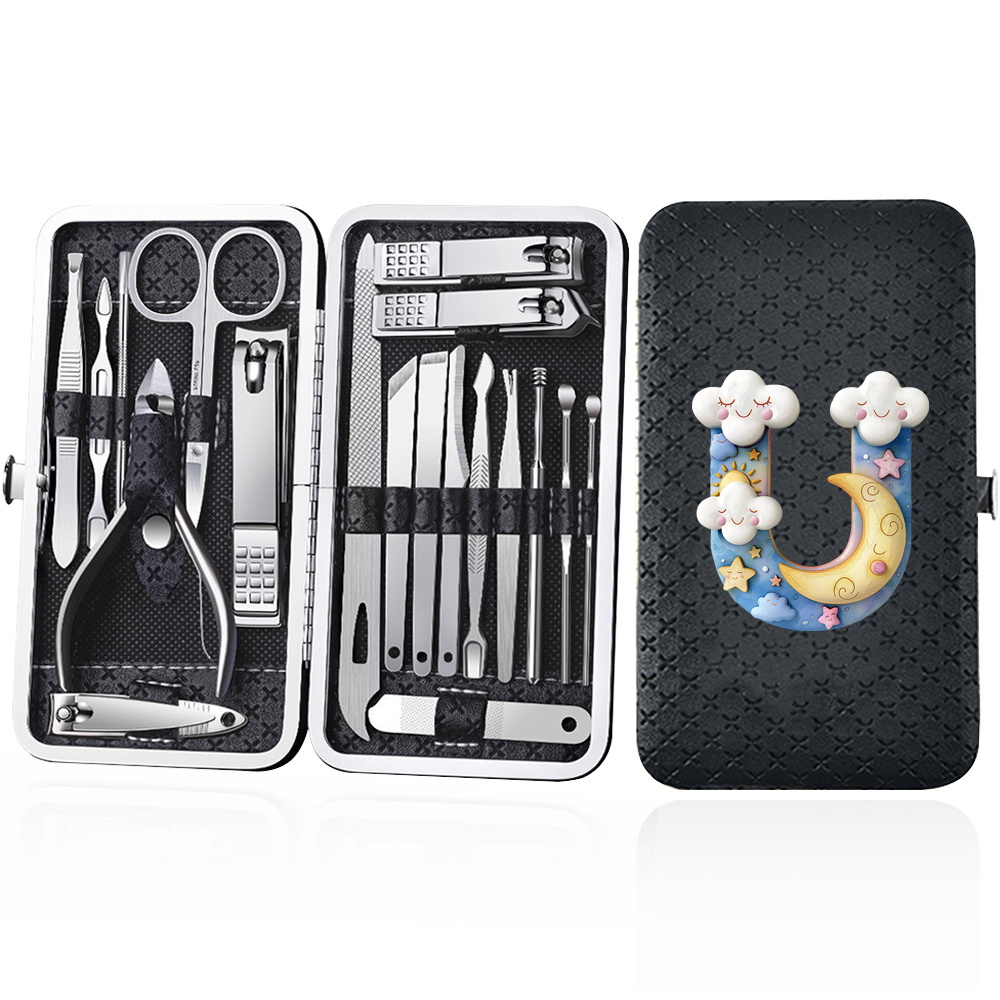 19pcs Portable Nail Clipper Set with Storage Box