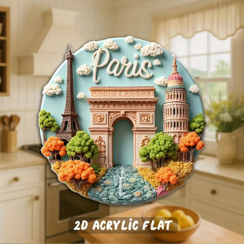 TEMU Imán de París, Francia (Diseño Eiffel y de Triunfo) - Imán de nevera francés , adecuado para refrigerador, cocina y decoración de oficina -