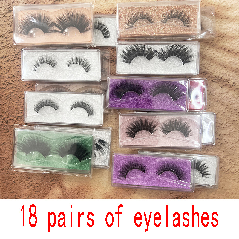 Image of 18 Pairs Of Fake Eyelashes With Different Styles, Animated Eyelashes, Women' Eyelashes, European And