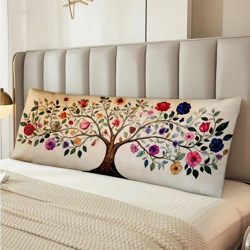 TEMU 1pc Of Long Pillowcase, 20x54inch Double-sided Print, Zipper Closure, Polyester Decorative Pillowcase, Suitable For Sofa And Bedroom Decorative Pillow