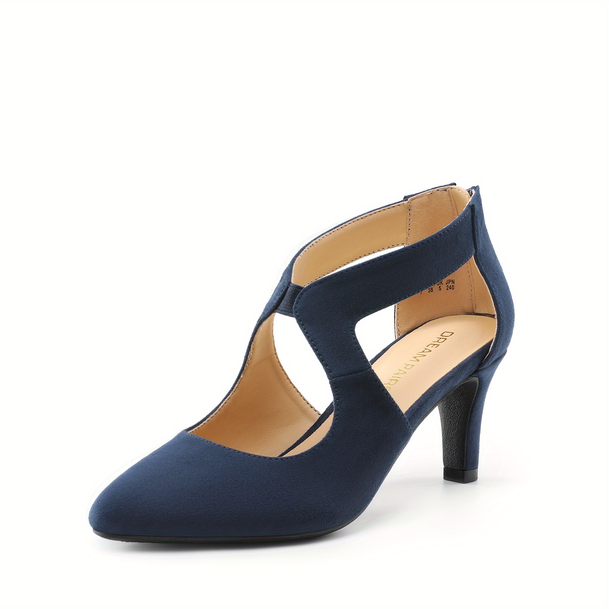 Womens Pumps Closed Pointed Toe Kitten Heels Elegant Party