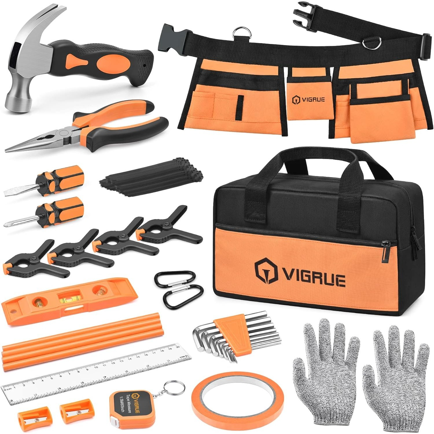 

Vigrue Miniature Portable Tool Set - Kit And Bag, For Diy, Woodworking, And