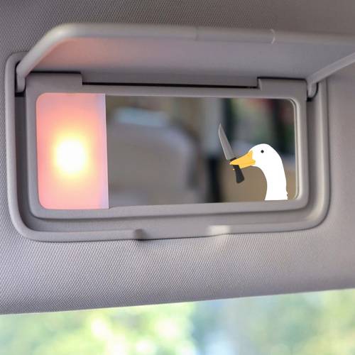 silly goose rearview peeking accessory cute premium vinyl sticker waterproof decal for rearview car decal bumper sticker