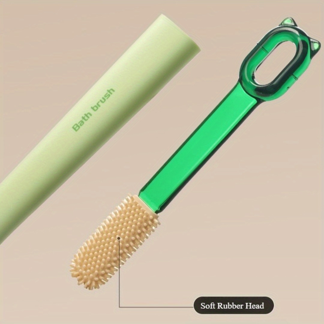 3 in 1 soft back scrubber brush with handle multi color white beige orange body scrubber exfoliating massager for bath shower and body care no battery needed bath accessories shower cleaning tool ergonomic handle durable scrubber Product details 5