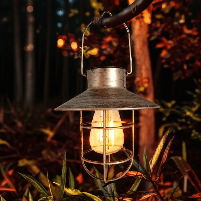 Image of 1pc Solar Courtyard Pendant Light Garden Landscape Light Courtyard Garden Balcony Decorative Pendant Light Solar Courtyard Decoration Art, Holiday Gift
