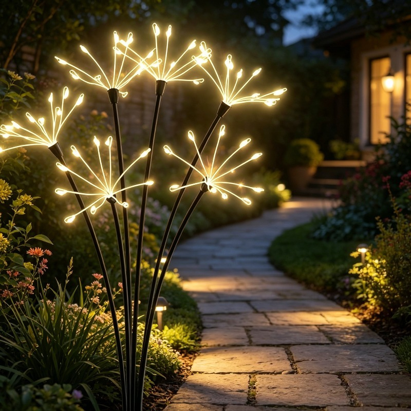 Solar Firework Light with 8 Adjustable Warm Light Modes