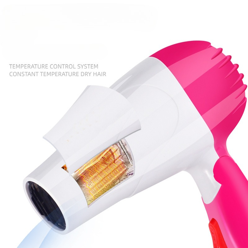 Secador de pelo compacto y plegable de bajo consumo, ideal para viajes. Ofrece aire frío y caliente a una temperatura constante, lo que lo hace perfecto para uso familiar o viajes. Una excelente opción de regalo para ocasiones como Navidad, el Día de la Mujer o el Día de la Madre.
