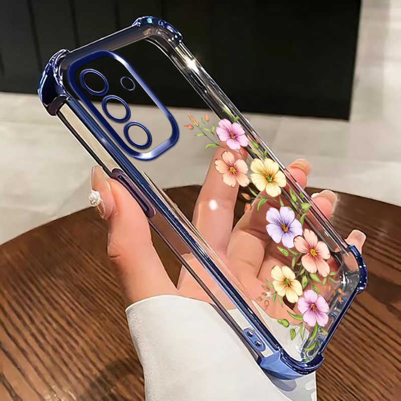 TEMU Phone Case: For Galaxya244g A255g A265g/a17 Floral Vine Art Electroplating Anti-drop Soft Phone Case Optional Cover