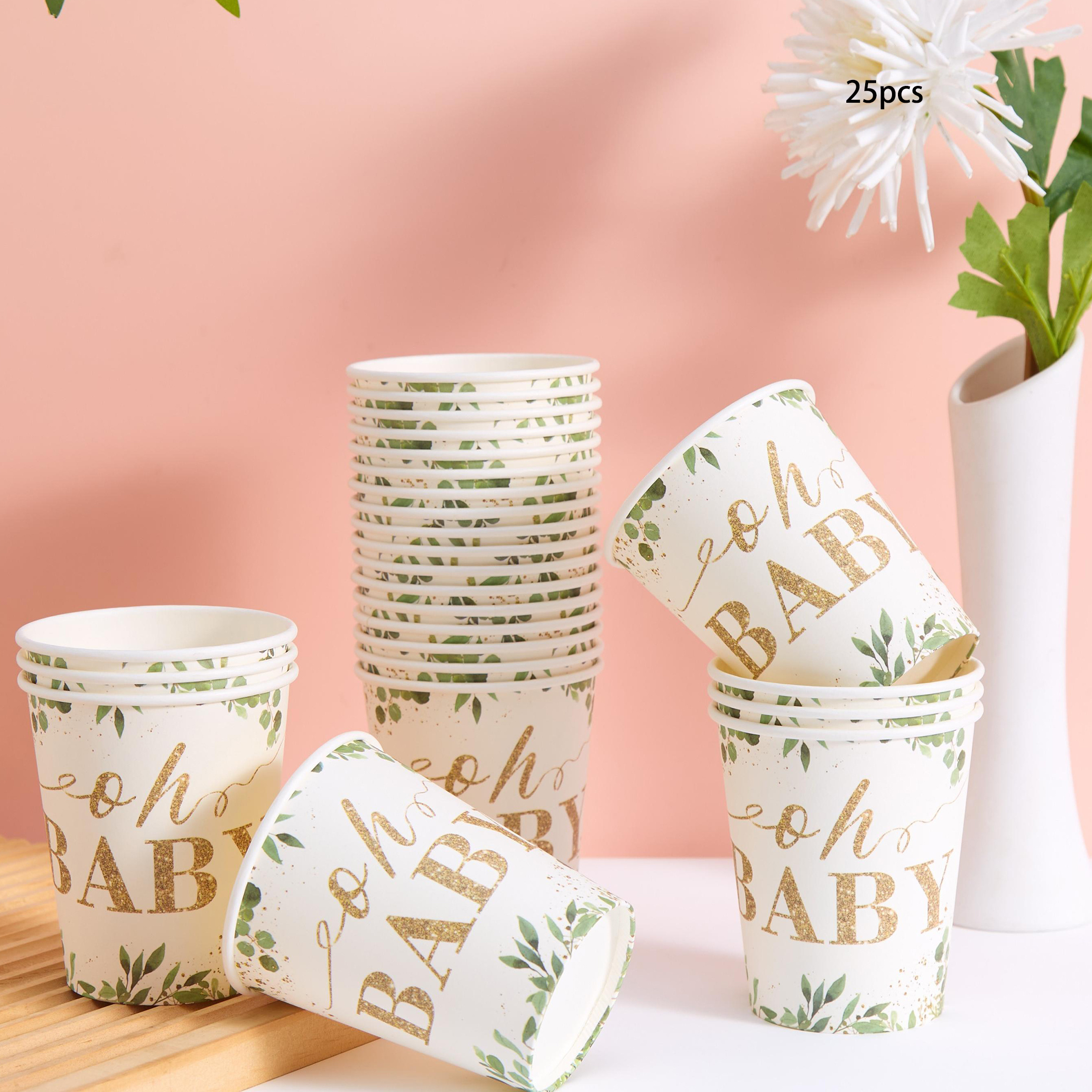 Image of 10/ 25 Disposable Paper Cups, Plant-based Onbaby Themed Paper Cups, Cold Cups, And Cups, Suitable For Birthday Parties, Family Gatherings, Picnics, And Party Decorations For Halloween、christmas