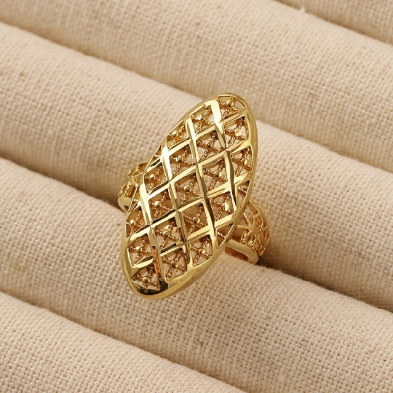 Women's Vintage Marquise Shape Lattice Ring