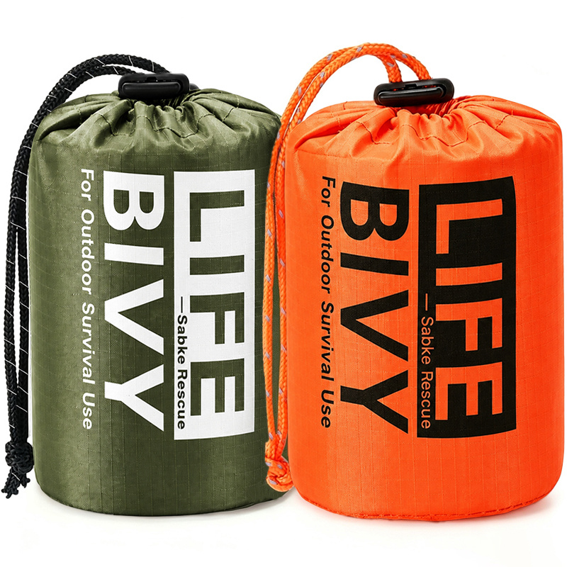 TEMU 2pcs Emergency Sleeping Bag Set, Survival Bag Portable Bag, Lightweight Emergency Blanket, Portable Outdoor Adventure Survival Gear. Essential