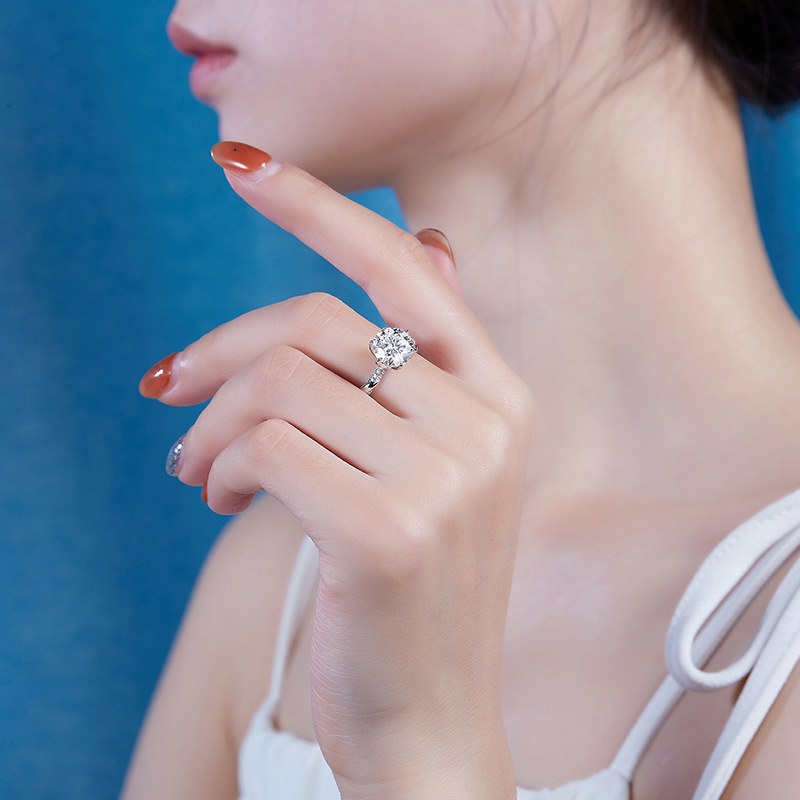 S925 Silver Moissanite Stacking Ring