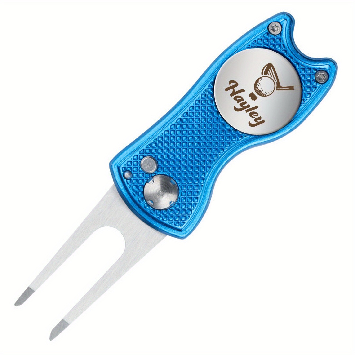 TEMU o testo personalizzato, strumento di riparazione per marker da golf, strumento di riparazione per marker da golf retrattile regolabile, regalo