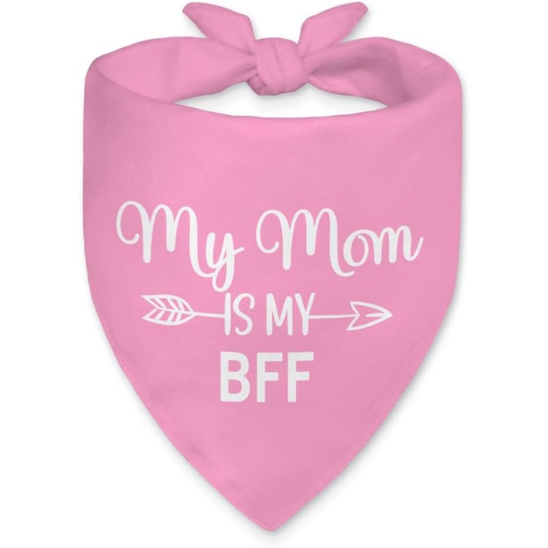 TEMU 1pc 24.8×11 Inch My Mom Is Friend Dog Bandana, Humorous Gifts For Dog Moms, Pet Scarf Additions For Valentine's Day, Mother's Day Dog Scarves,