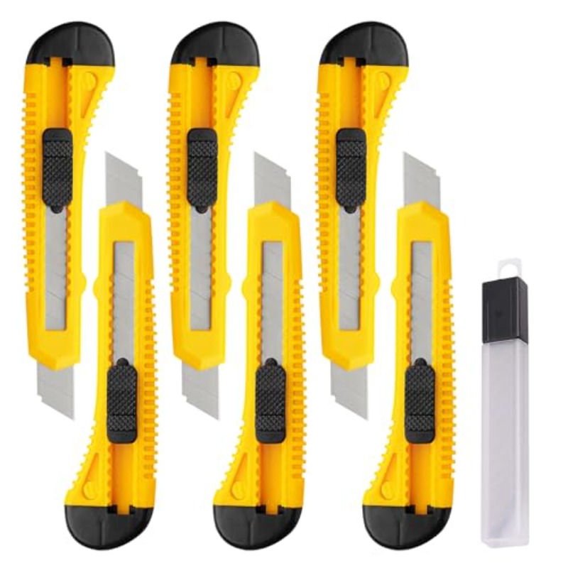 TEMU 16 Pack Retractable Utility Knife Box Cutter Set With Heavy-duty Carbon Steel Blades, Adjustable Razor 18mm Heads, Locking Mechanism &