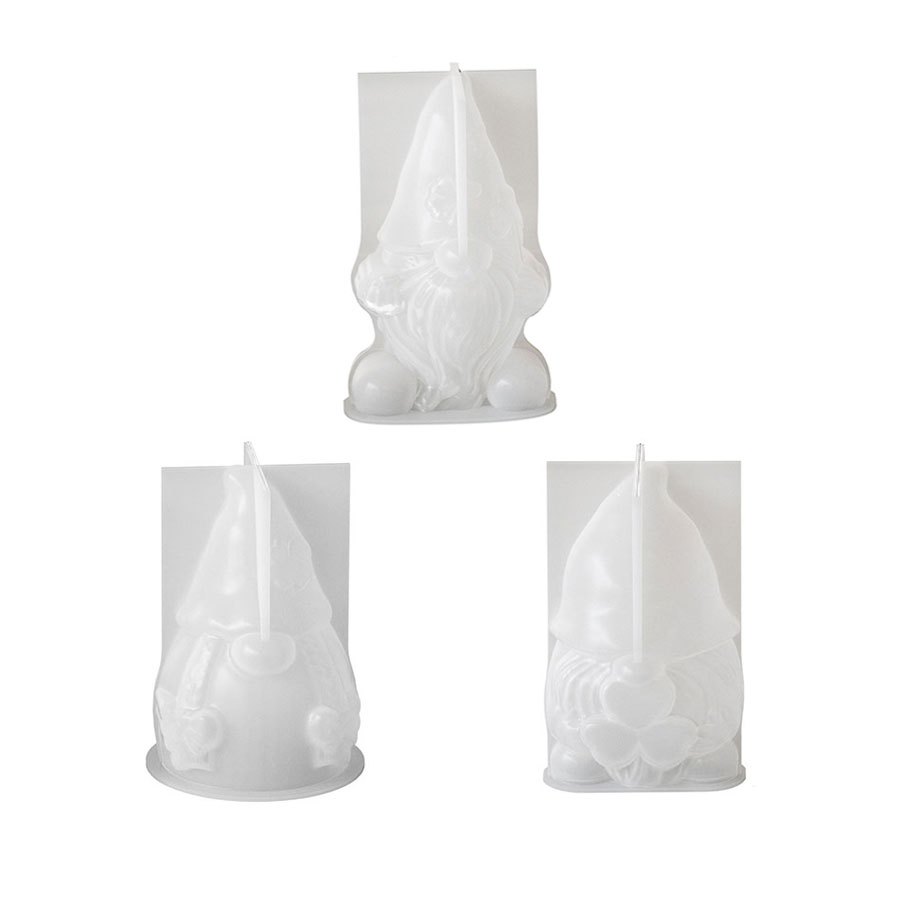 E-shop [Harzform] 3-tlg./Set Weihnachtsmann-Silikonform, vierblättriges Kleeblatt geflochtener Gnom, dreiblättriges Kleeblatt Gnom mit großem Bart,
