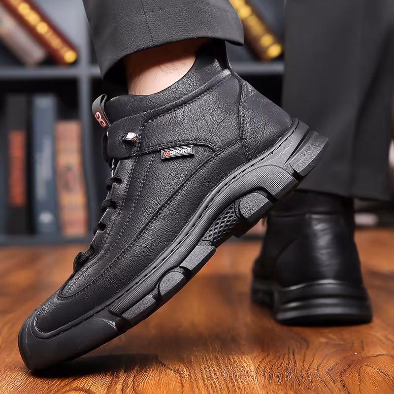 mens winter boots slip resistant anti kick all terrain traction eva sole like upper adjustable closure cushioned insole for outdoor casual everyday black boots for men slipresistant shoes sleek breathable interior Product details 16