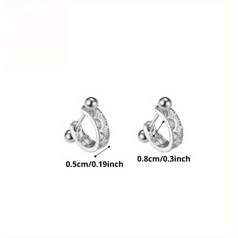   womens hollow star half round earrings urban     luxury niche 925 silver bone earrings round earrings hypoallergenic suitable for daily back to and festive occasions Product details 4
