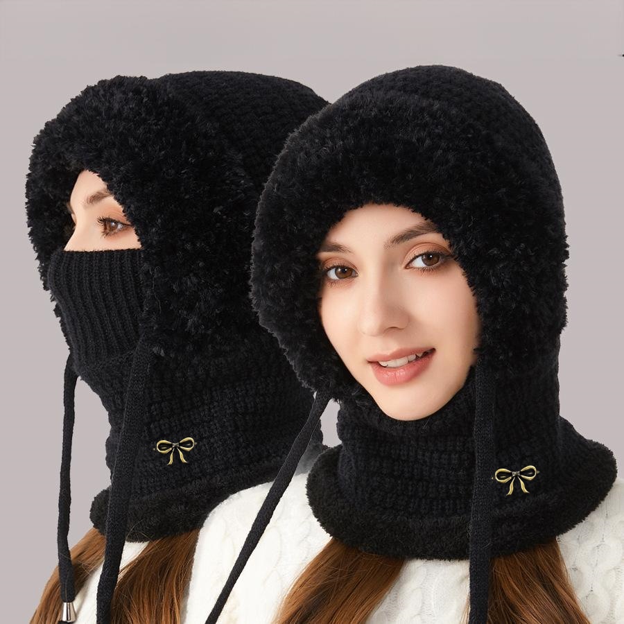 TEMU New 2026 Model: 4-color Options , Unisex Autumn/winter Outdoor Thermal Pullover Beanie, 3-in-1 Multifunctional -lined Thickened Face-covering