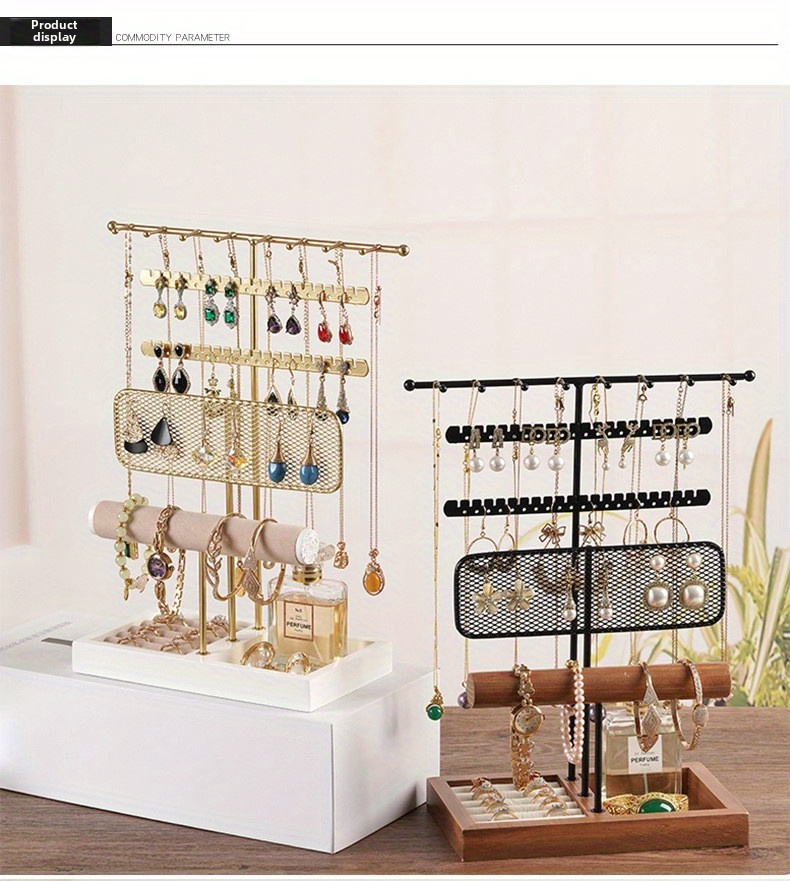 1pc of metal jewelry rack earring and ring storage box bracelet hanger exquisite jewelry rack necklace and jewelry display rack household dressing headband earring and hair accessory storage rack   Product details 2