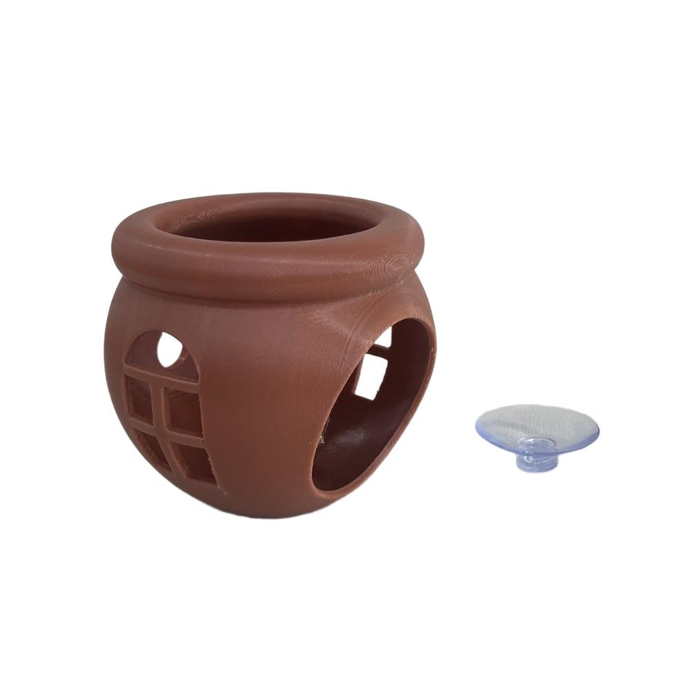 TEMU Cachette pour poisson Betta à ventouse, support inférieur, abri flottant pour aquarium, fixe à ventouse, pour poisson Betta et crevettes,