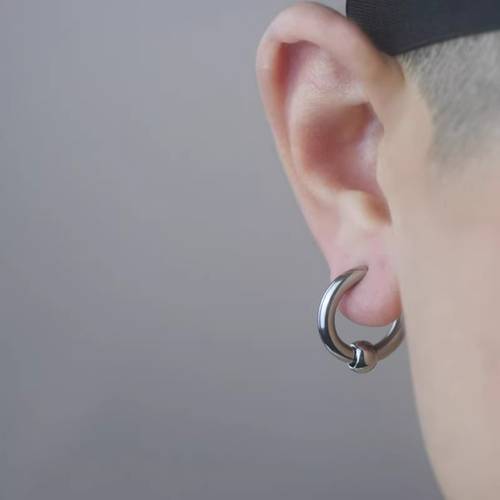 a set of 3 pairs of 316 316 316 steel silvery earrings featuring a punk hip hop hypoallergenic small hoop earrings suitable for men and women without battery