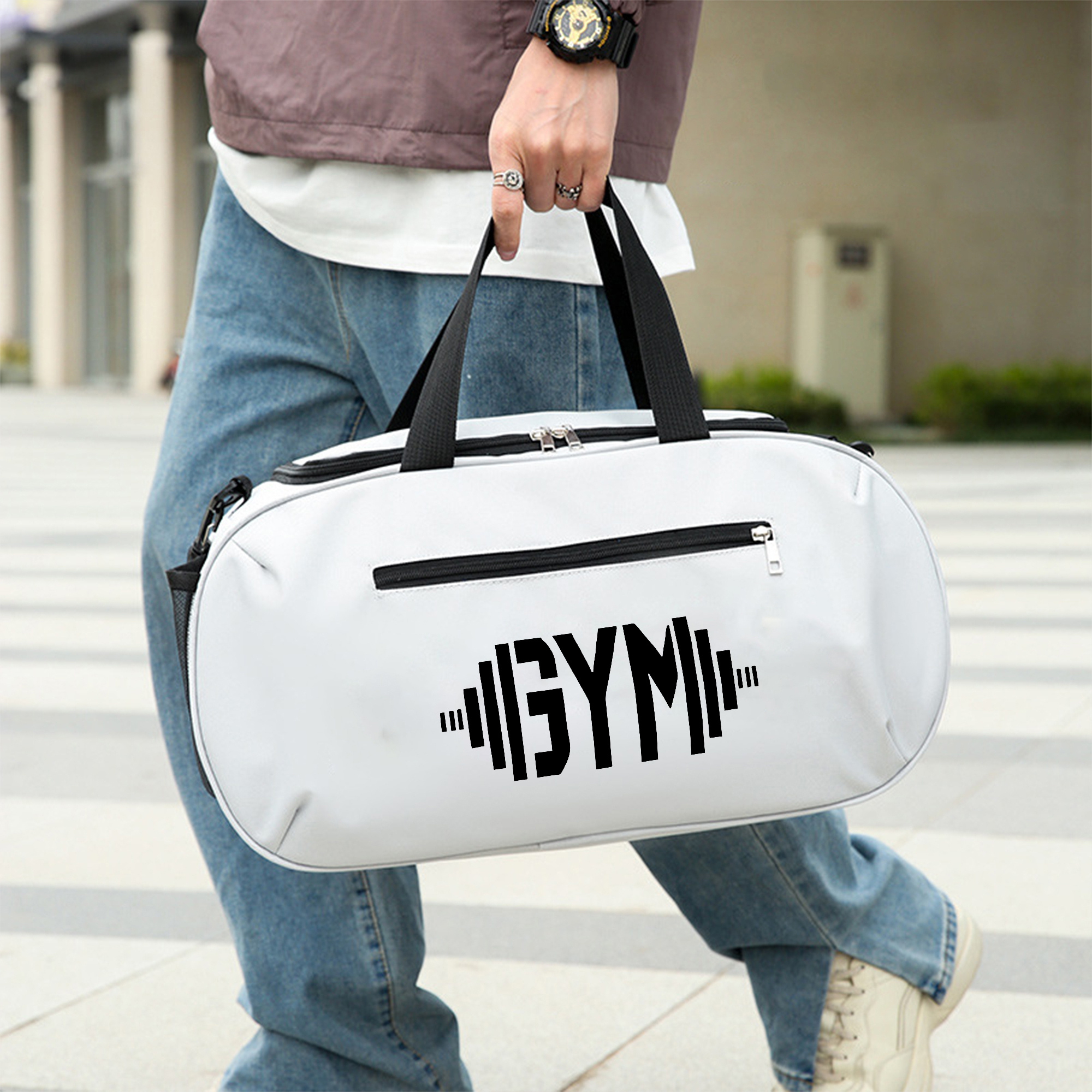 gym fitness theme print duffel bag athletic carryall large Temu