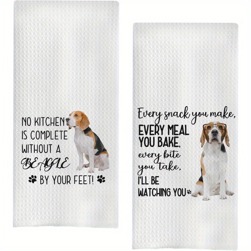 

2pcs 18*26 Inch Kitchen Towel, Beagle Lady Gift, Dog Mom Gift, Beagle Kitchen Napkin Tea Towel, Dog Kitchen Towel For Dog Lovers, Dog Kitchen Decoration