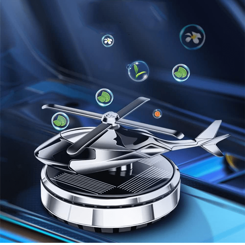 TEMU Diffuseur de parfum pour voiture d'hélicoptère à solaire - durable en d'aviation rotatif, Ornement d'avion pour voiture, Parfait pour les