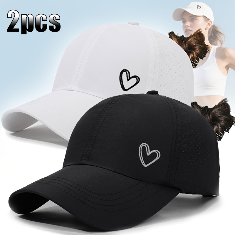 2pcs Set, Women's Outdoor Sports Quick Drying Baseball Cap, , Suitable For Spring And Summer Wear, Fashionable And Versatile Running Duckbill Cap, Holiday Gift