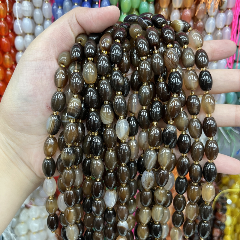 8X12Mm Vibrant Natural Stone Rice Beads Collection
