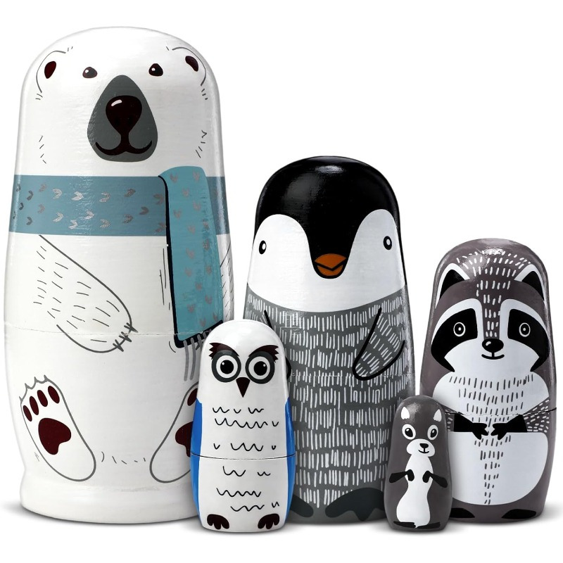 

5pcs Bear Nesting Doll Set - For Christmas & , Decorations - //