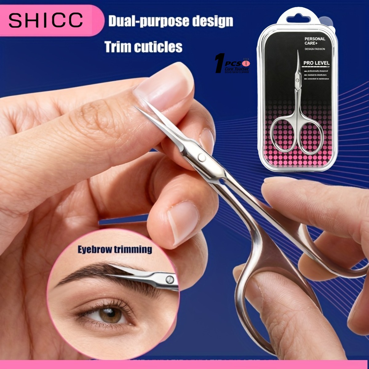 TEMU Home Nail Care Tool, Stainless Steel Silvery Circle Handle Dead Skin Scissors, Precise Hand Dead Skin Cuticle , Sharp Blade Professional Dead