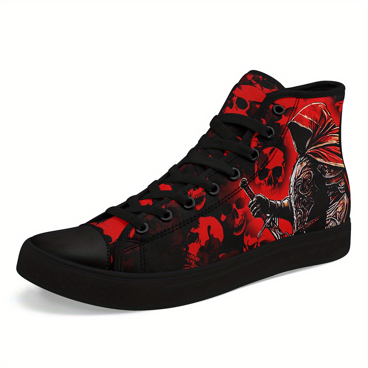 unisex high top sneaker japanische oni maske samurai schädel