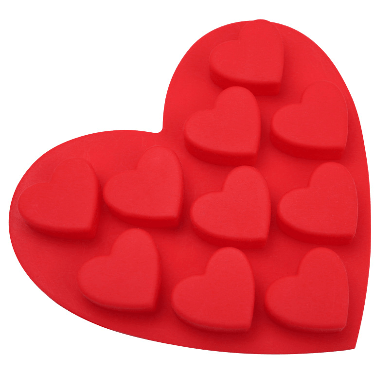 Blue Tone In Stock 10pcs Heart Jelly Molds Qq Molds Wax Bead Molds