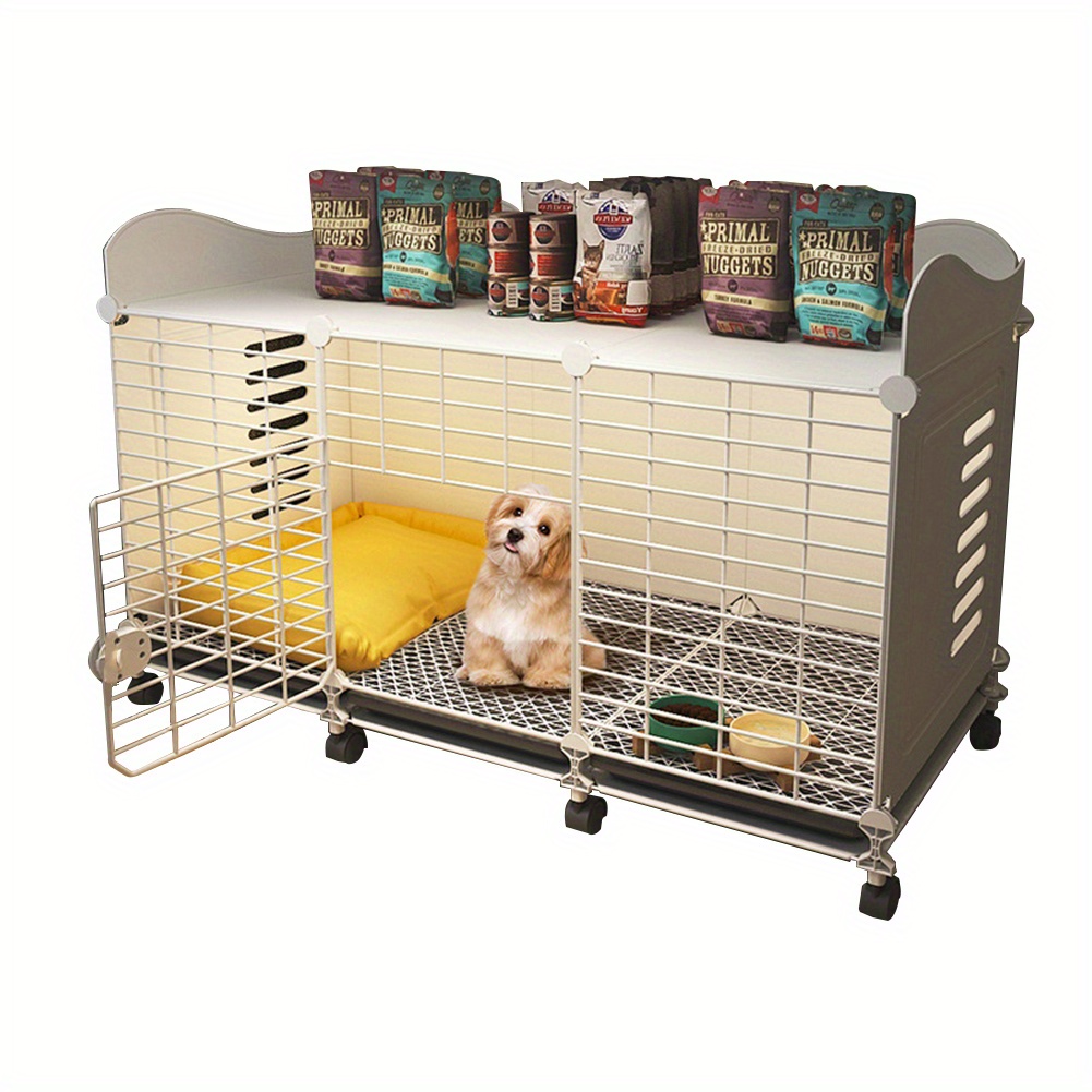 TEMU Dog Supplies, Dog Houses, Wheeled Dog Crates, Durable Indoor Kennels With Comfortable Beds And Toilets, Suitable For Small, Medium And Large Dog Breeds And Small Pets