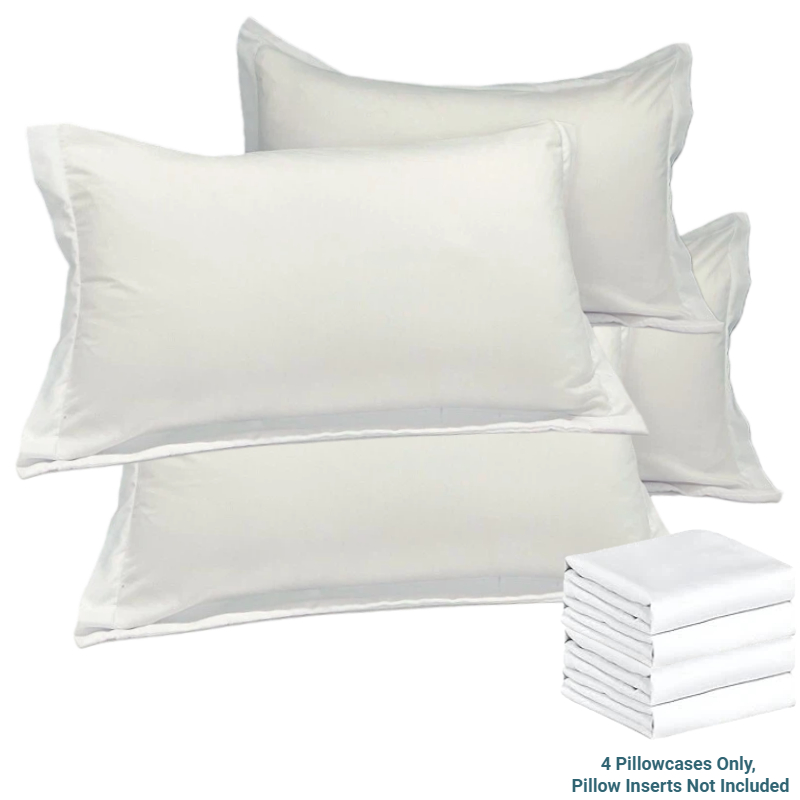 TEMU 4-pack Hotel Grade Pillowcases Without Pillow Inserts, Lightweight Breathable Moisture-absorbent Pillow Covers With Envelope Closure, Fade And