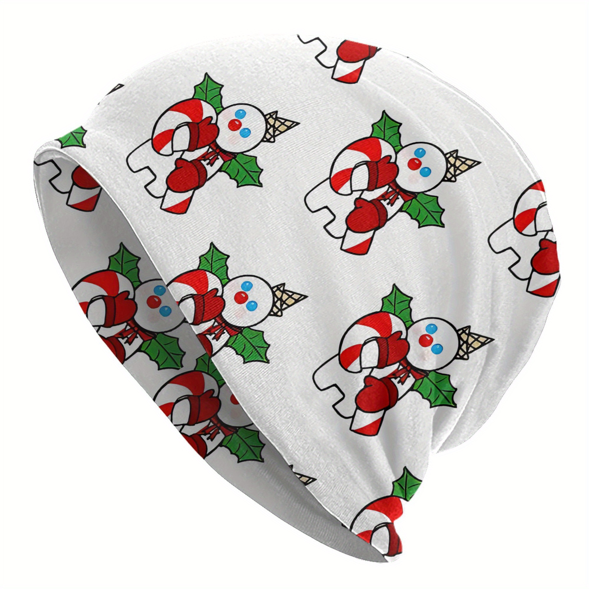 

1pc Mr. Christmas - Unisex Polyester & Skull Cap , For Men And Women