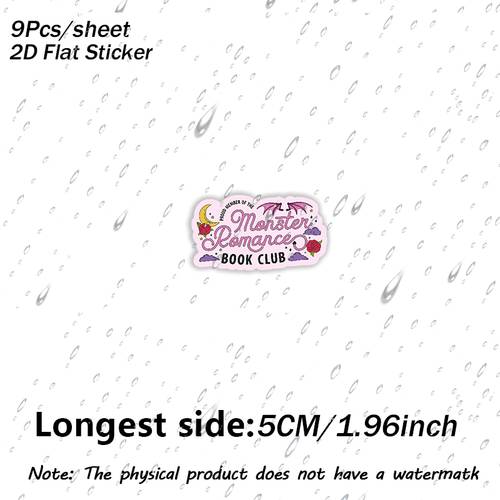 2d flat 9pcs sheet of book club sticker aesthetic spicy books lovers sticker bookish reading bookworm waterproof vinyl stickers for laptop water bottle decals gifts for readers 2d flat sticker 2d flat