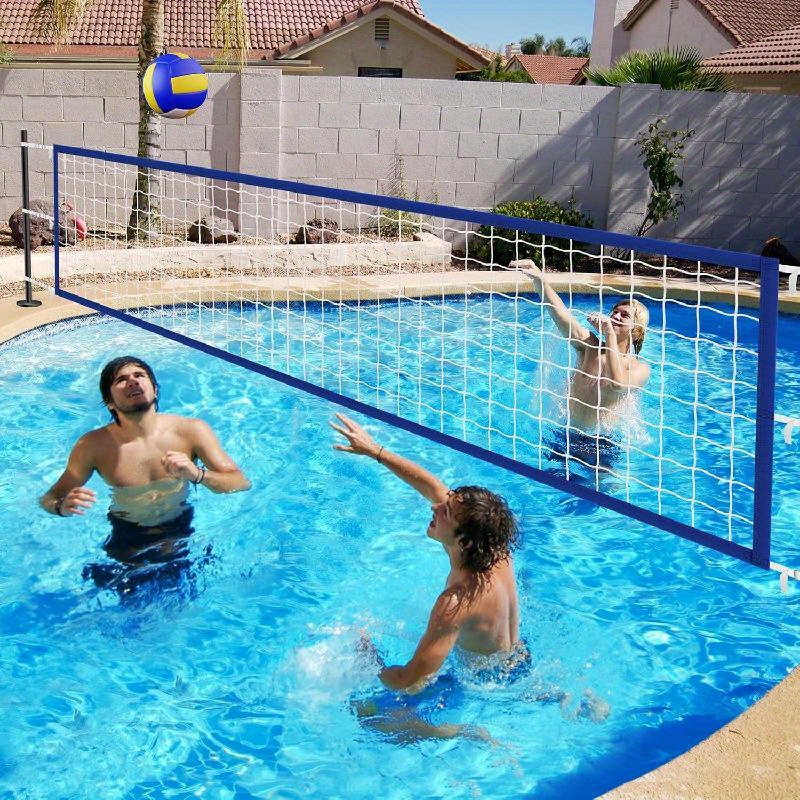 1pc Upgraded Pool Volleyball Net, 15x3ft Pool Volleyball Net for Adults and Family Underwater Pool Games 2025 Summer Pool Floating Party Gift, Thickened Border
