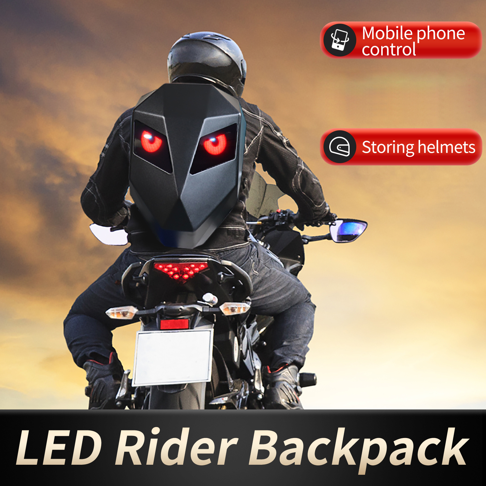 motorradhelm rucksack mitnehmen großraum erweiterbarer Temu Austria