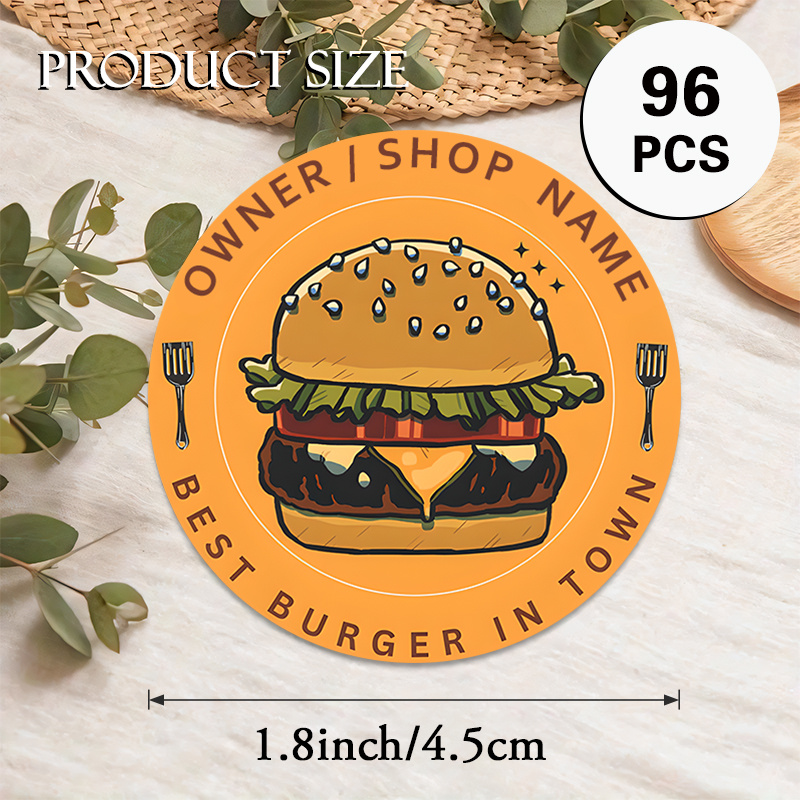 TEMU Custom 48/96pcs "" Round Stickers, Personalizable With Shop Name, Slogan - Cartoon , Suitable For , Packaging, Promotions, Etc
